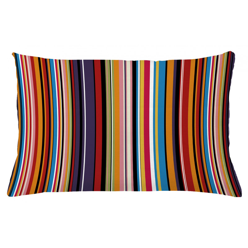 East Urban Home Indoor / Outdoor Striped Lumbar Pillow Cover Wayfair